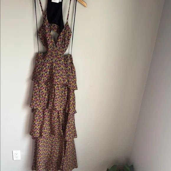 A.L.C. Titus silk maxi Dress in Pink Multi 8 - Picture 2 of 12